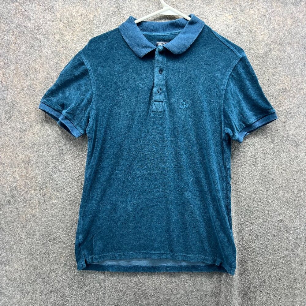 Villebrequin Polo Shirt Mens Small Blue Preppy Dress Microfiber Casual Luxury